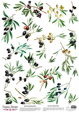 Deco vellum colored sheet Olives, A3 (11,7" х 16,5")