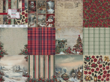 Double-sided scrapbooking paper set Nostalgic Christmas 8"x8", 10 sheets - 2 Double-sided scrapbooking paper set Nostalgic Christmas 8"x8", 10 sheets - 2