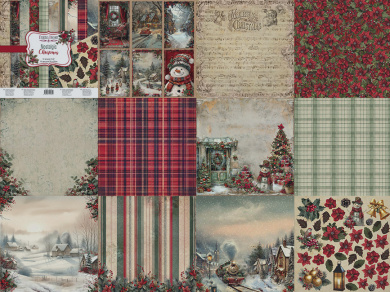 набор двусторонней скрапбумаги nostalgic christmas 20x20 см, 10 листов - 2 набор двусторонней скрапбумаги nostalgic christmas 20x20 см, 10 листов - 2
