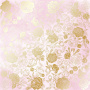 Sheet of single-sided paper with gold foil embossing, pattern "Golden Peony Passion, color Pink shabby watercolor"