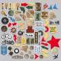 Set of die cuts Military style, 77 pcs - 1