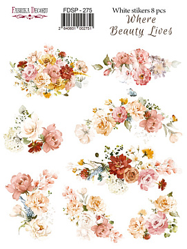 Set of stickers 8pcs Where beauty lives #275