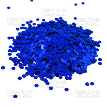 Sequins Round flat, indigo metallic, #412 - 2