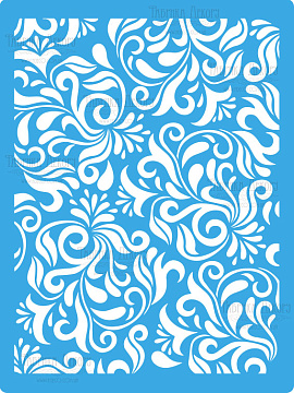 Stencil for crafts 15x20cm "Floral Curls" #179