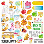 Doppelseitiges Scrapbooking-Papierset Cool School, 20 cm x 20 cm, 10 Blätter