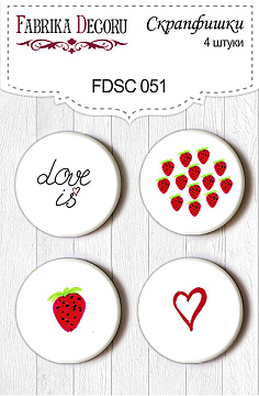 Set of 4pcs flair buttons for scrabooking #051