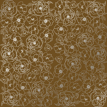 Sheet of single-sided paper embossed with silver foil, pattern Silver Pion, color Milk chocolate 12"x12" 