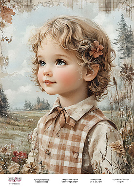 декупажная карта «мальчик с писанками-02» #000903, 21см x 29,7см фабрика декору