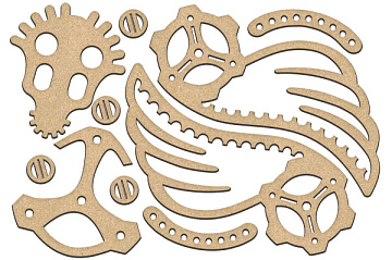 Set of MDF ornaments for decoration #188