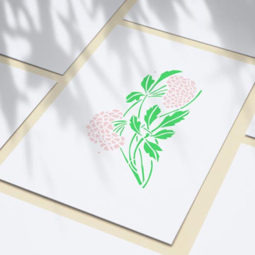 Stencil reusable, 15 cm x 20 cm Hydrangea border, #424 - 2 Stencil reusable, 15 cm x 20 cm Hydrangea border, #424 - 2