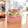 "Peach Elegy"  Flowers in a box purse, 200 x 200 x 100 mm - 4