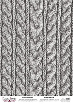 Deco vellum colored sheet Knitting texture, A3 (11,7" х 16,5")