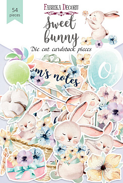 Set of die cuts Sweet bunny, 54 pcs