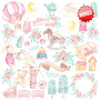 Double-sided scrapbooking paper set Dreamy baby girl 12"x12", 10 sheets - 11