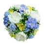 "Blue charm" composition with soap foam flowers in a hat box, 250 x 250 x 300 mm - 3