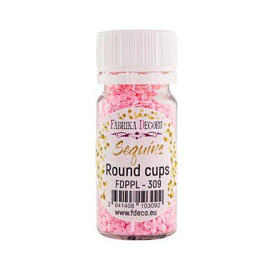 Sequins Round cups, pink, #309