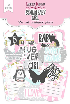 Set of die cuts Scandi Baby Girl, 50 pcs