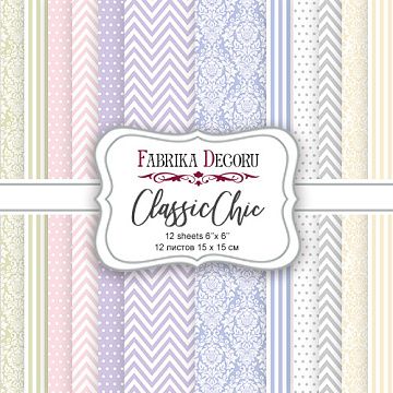 Double-sided scrapbooking paper set “Classic Chic” 6”x6”  12 sheets