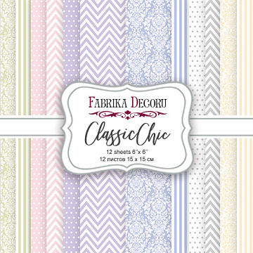 Doppelseitiges Scrapbooking-Papierset „Classic Chic“, 15 cm x 15 cm , 12 Blätter