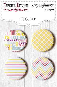 Set of 4pcs flair buttons for scrabooking #001