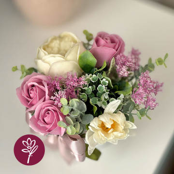 Floristic interior composition "Elegy of Roses", 250 x 250 x 260 mm  - 2 Floristic interior composition "Elegy of Roses", 250 x 250 x 260 mm  - 2