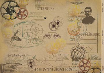 Kraftowy papier do decoupage, 42x29,7 cm, „Scienze antiche”, #0041