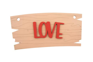 wooden diy coloring set, pendant plate "love", #002 - 2