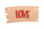 Wooden DIY coloring set, pendant plate "Love", #002 - 0