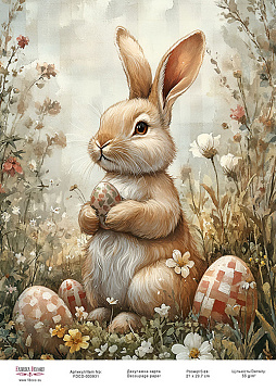 Decoupage card «Easter Bunny-10» #000931, 21cm x 29,7cm