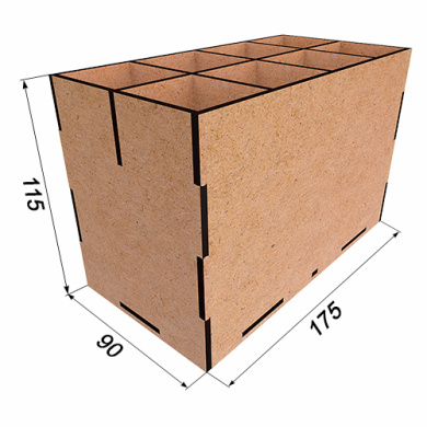 Настольный органайзер для маркеров, кисточек, письменных и художественных принадлежностей, #031, МДФ  - 2  Настольный органайзер для маркеров, кисточек, письменных и художественных принадлежностей, #031, МДФ  - 2