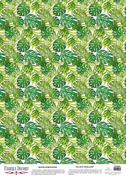 Deco vellum colored sheet Green Wild Tropics, A3 (11,7" х 16,5")