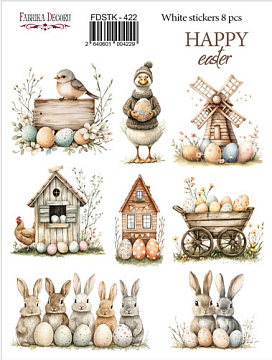 Zestaw naklejek 8 szt, Happy Easter!, #422