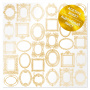Acetatfolie mit goldenem Muster Golden Frames 12"x12"