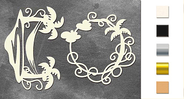 Chipboard embellishments set, "Tropical paradise 3" #148