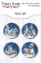 Set mit 4 Flair-Buttons für Scrapbooking Country Winter #581