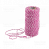 хлопковый меланжевый шнур, цвет белый с ярко-розовым