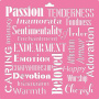 Stencil for decoration XL size (30*30cm),  Passion and Tenderness (inscriptions), #213