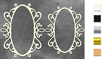 Chipboards set Oval frames with monograms 1 #513