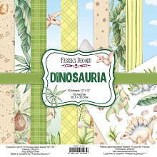 Набір скраппаперу Dinosauria 30,5x30,5 см, 10 аркушів