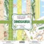 Double-sided scrapbooking paper set Dinosauria 12"x12", 10 sheets