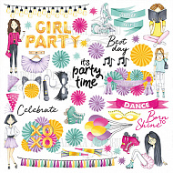 Лист с картинками для вырезания Party girl 30,5х30,5 см