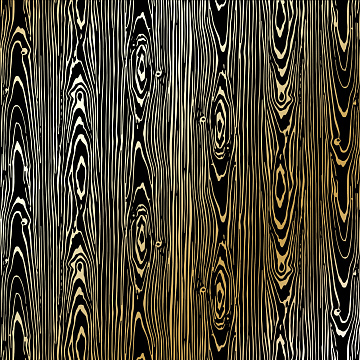 Sheet of single-sided paper with gold foil embossing, pattern Golden Wood Texture Black, 12"x12"