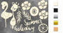 Chipboard embellishments set, "Summer holiday" #190