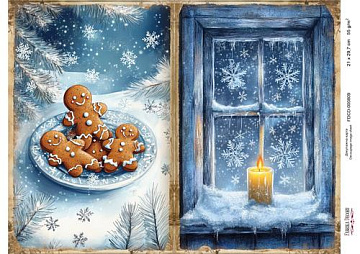 Decoupage card «Christmas Tale» #000809, 21cm x 29,7cm