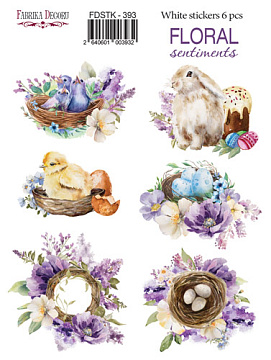 Set of stickers 6 pcs, Floral Sentiments, #393