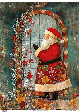 Decoupage card Santa Claus on a Sleigh, #0858, 29.7x42cm