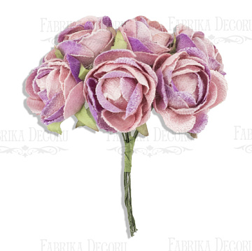  Bouquet of peony bud beige lilac, 6pcs