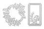 Spanplatten-Set Rahmen mit Blumen #606