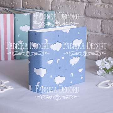 Blankoalbum mit weichem Stoffeinband Blaue Wolken 20cm x 20cm