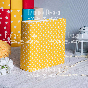 Blank album with a soft fabric cover Peas in yellow 20сm х 20сm